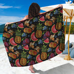 Embroidery Tropical Pattern Print Beach Sarong Wrap