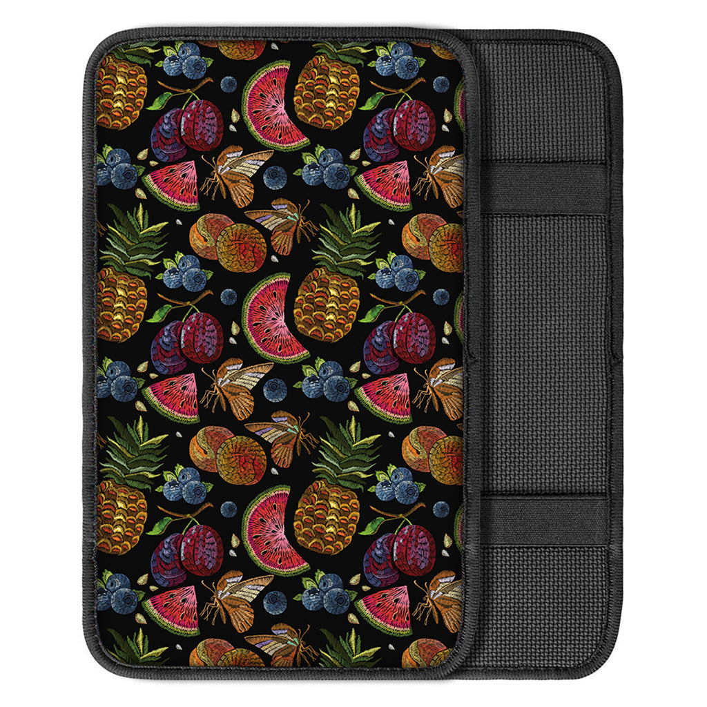 Embroidery Tropical Pattern Print Car Center Console Cover