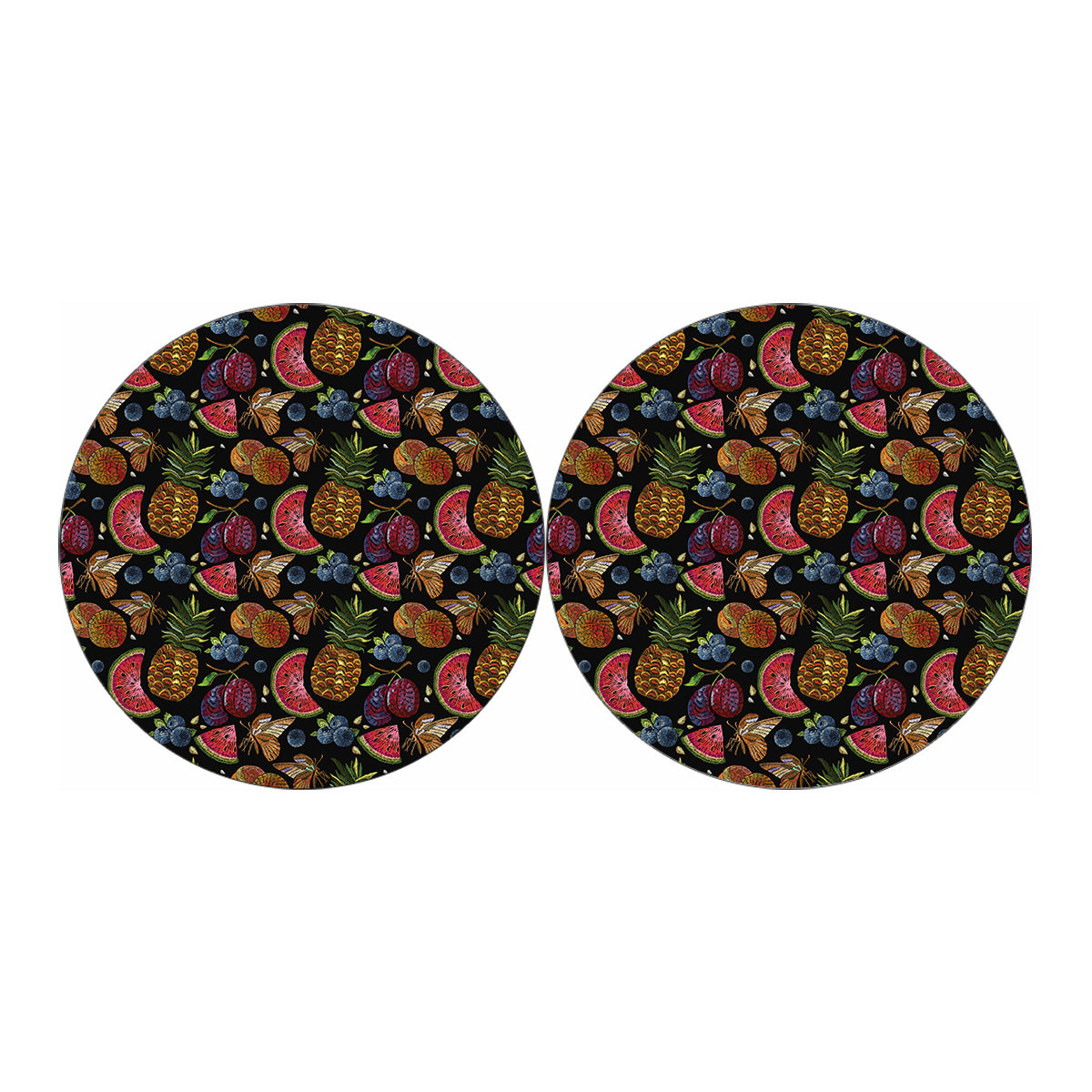 Embroidery Tropical Pattern Print Car Coasters