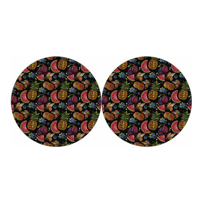 Embroidery Tropical Pattern Print Car Coasters