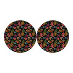 Embroidery Tropical Pattern Print Car Coasters
