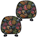 Embroidery Tropical Pattern Print Car Headrest Covers