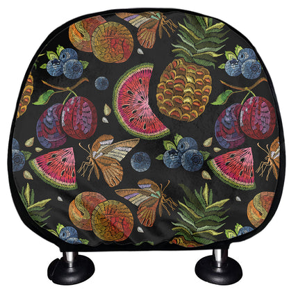 Embroidery Tropical Pattern Print Car Headrest Covers