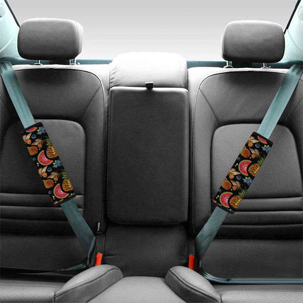 Embroidery Tropical Pattern Print Car Seat Belt Covers