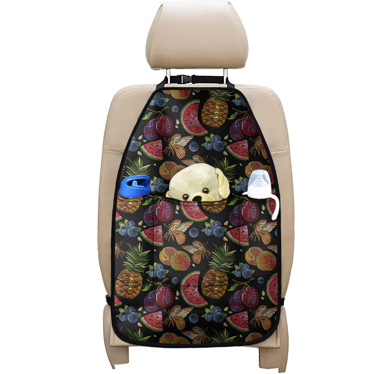 Embroidery Tropical Pattern Print Car Seat Organizers