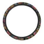 Embroidery Tropical Pattern Print Car Steering Wheel Cover