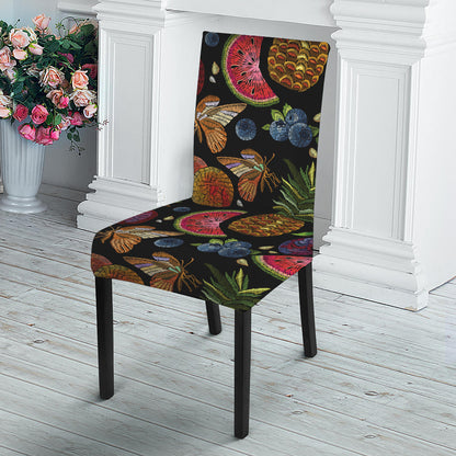 Embroidery Tropical Pattern Print Dining Chair Slipcover