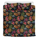 Embroidery Tropical Pattern Print Duvet Cover Bedding Set