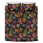 Embroidery Tropical Pattern Print Duvet Cover Bedding Set