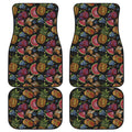 Embroidery Tropical Pattern Print Front and Back Car Floor Mats