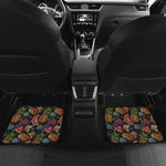 Embroidery Tropical Pattern Print Front and Back Car Floor Mats