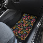 Embroidery Tropical Pattern Print Front and Back Car Floor Mats
