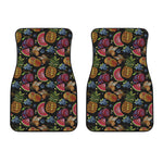Embroidery Tropical Pattern Print Front Car Floor Mats