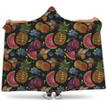 Embroidery Tropical Pattern Print Hooded Blanket