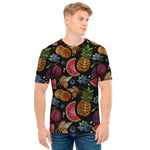 Embroidery Tropical Pattern Print Men's T-Shirt