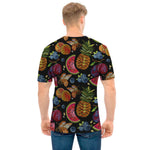 Embroidery Tropical Pattern Print Men's T-Shirt