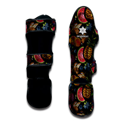 Embroidery Tropical Pattern Print Muay Thai Shin Guard