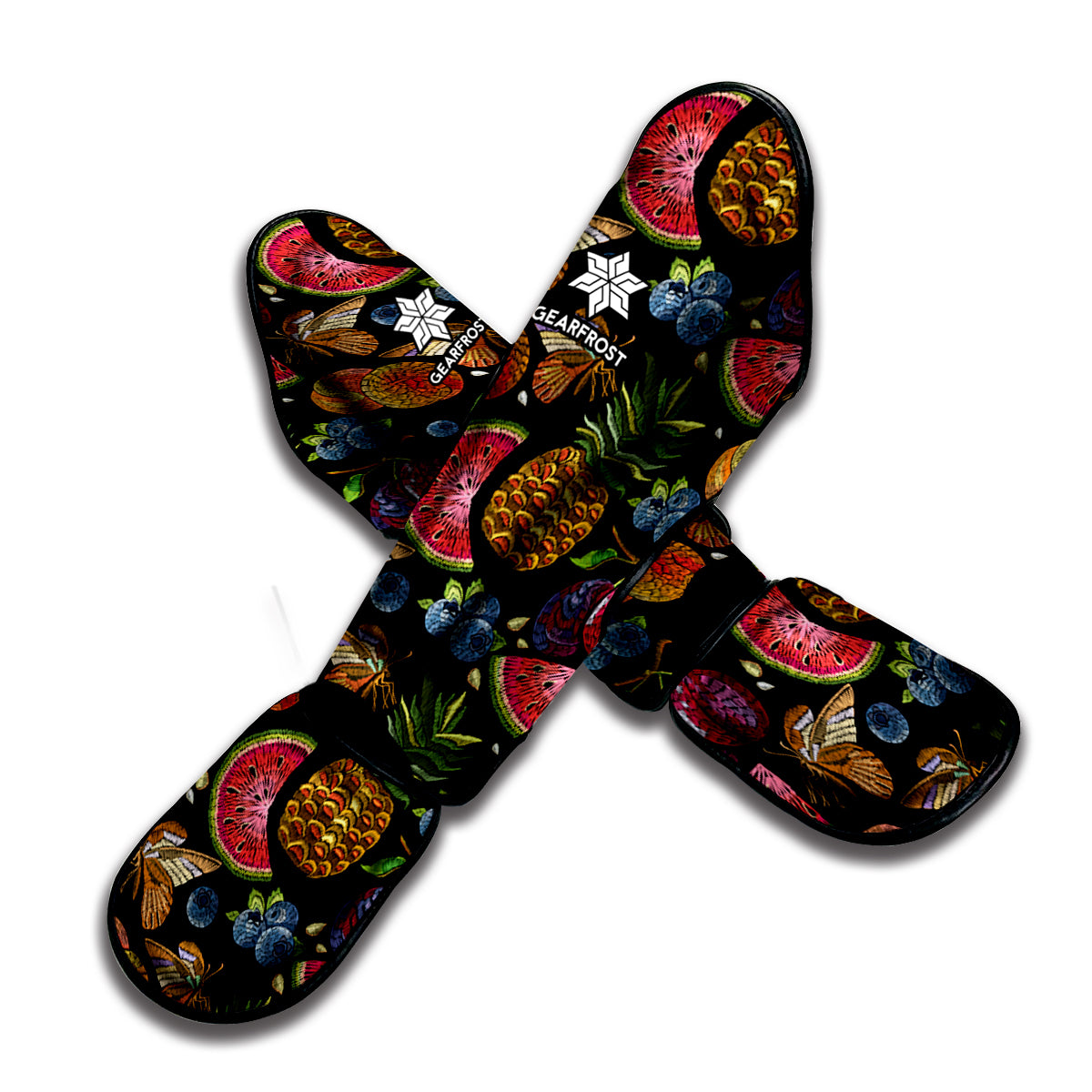 Embroidery Tropical Pattern Print Muay Thai Shin Guard