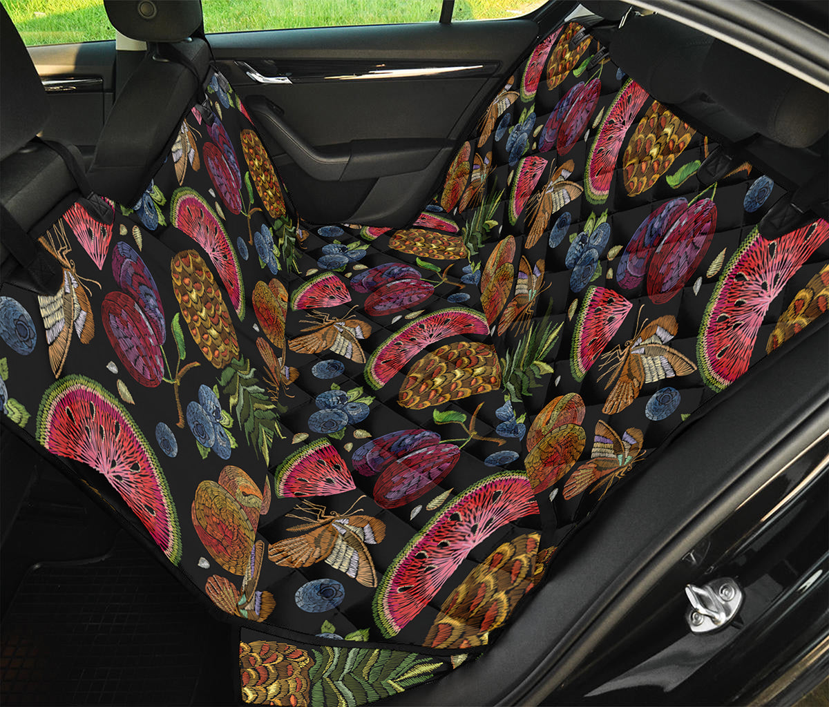 Embroidery Tropical Pattern Print Pet Car Back Seat Cover