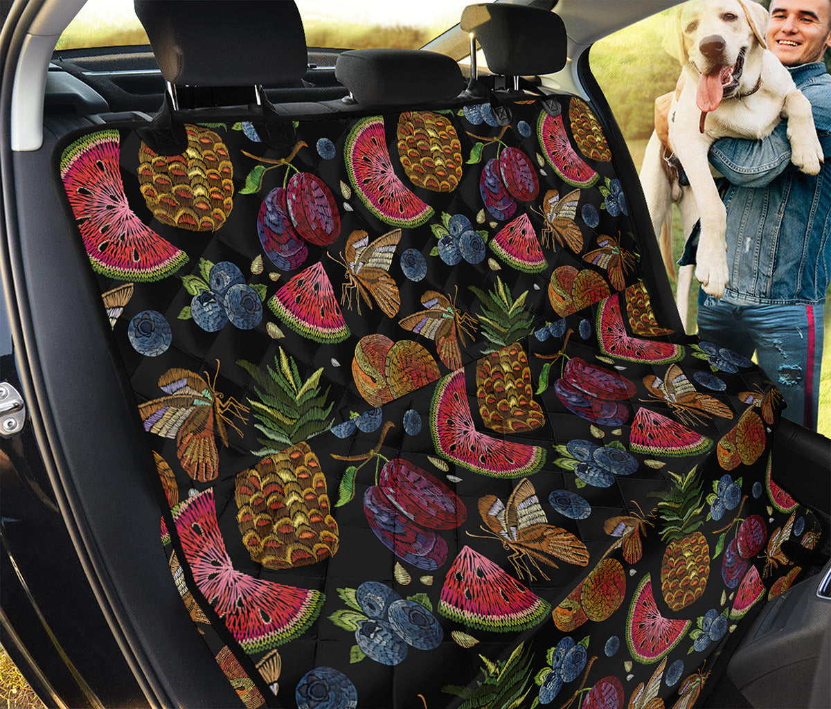 Embroidery Tropical Pattern Print Pet Car Back Seat Cover