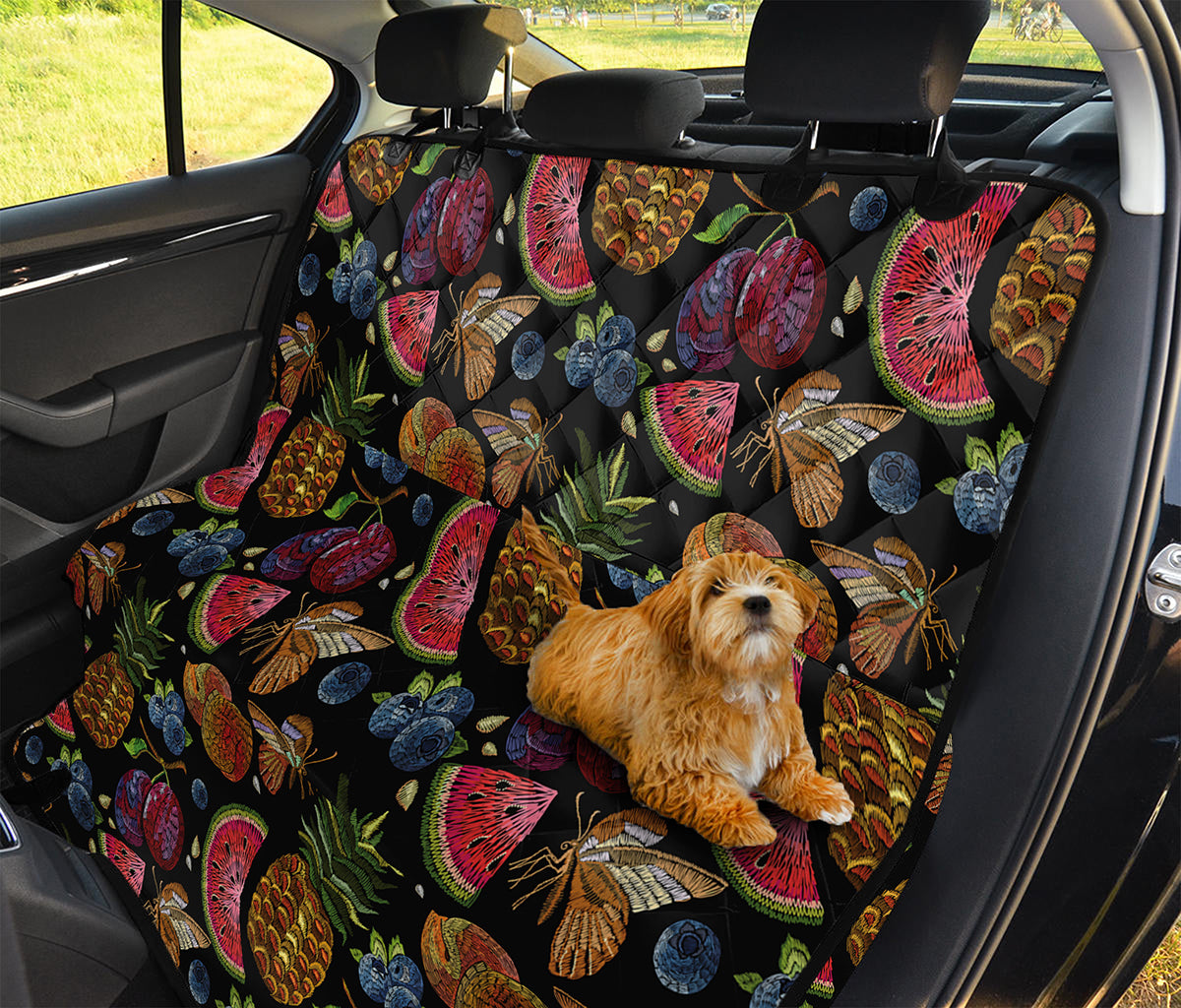Embroidery Tropical Pattern Print Pet Car Back Seat Cover