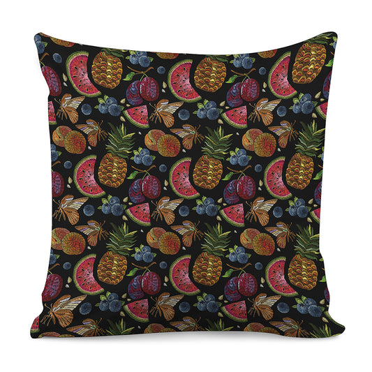 Embroidery Tropical Pattern Print Pillow Cover