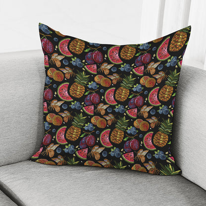 Embroidery Tropical Pattern Print Pillow Cover