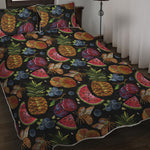 Embroidery Tropical Pattern Print Quilt Bed Set