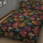Embroidery Tropical Pattern Print Quilt Bed Set