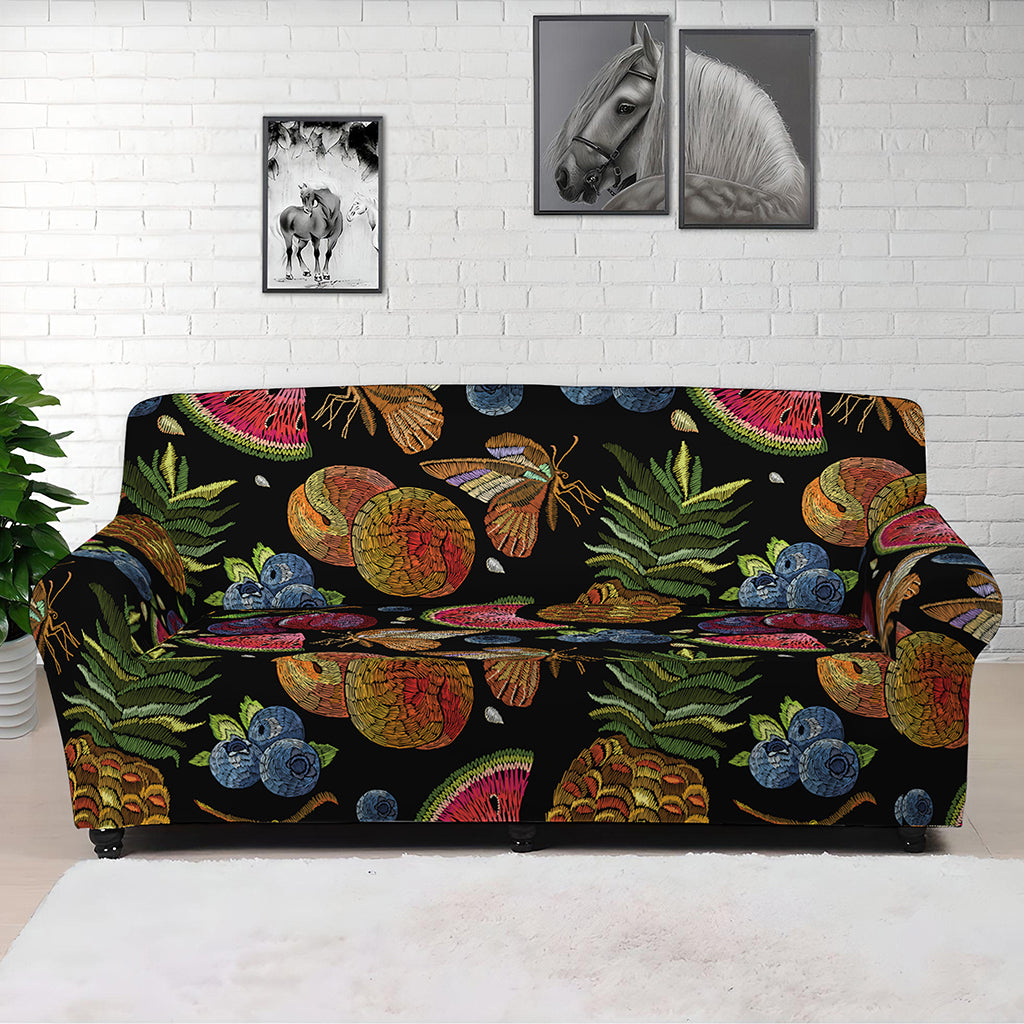 Embroidery Tropical Pattern Print Sofa Cover
