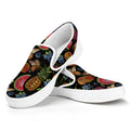 Embroidery Tropical Pattern Print White Slip On Sneakers