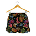 Embroidery Tropical Pattern Print Women's Shorts