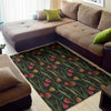 Embroidery Tulip Pattern Print Area Rug