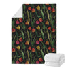 Embroidery Tulip Pattern Print Blanket