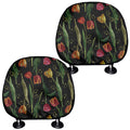 Embroidery Tulip Pattern Print Car Headrest Covers