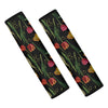 Embroidery Tulip Pattern Print Car Seat Belt Covers