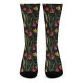 Embroidery Tulip Pattern Print Crew Socks