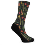 Embroidery Tulip Pattern Print Crew Socks