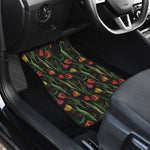 Embroidery Tulip Pattern Print Front Car Floor Mats