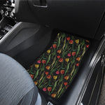 Embroidery Tulip Pattern Print Front Car Floor Mats