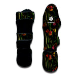 Embroidery Tulip Pattern Print Muay Thai Shin Guard