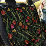 Embroidery Tulip Pattern Print Pet Car Back Seat Cover