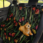 Embroidery Tulip Pattern Print Pet Car Back Seat Cover