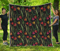 Embroidery Tulip Pattern Print Quilt