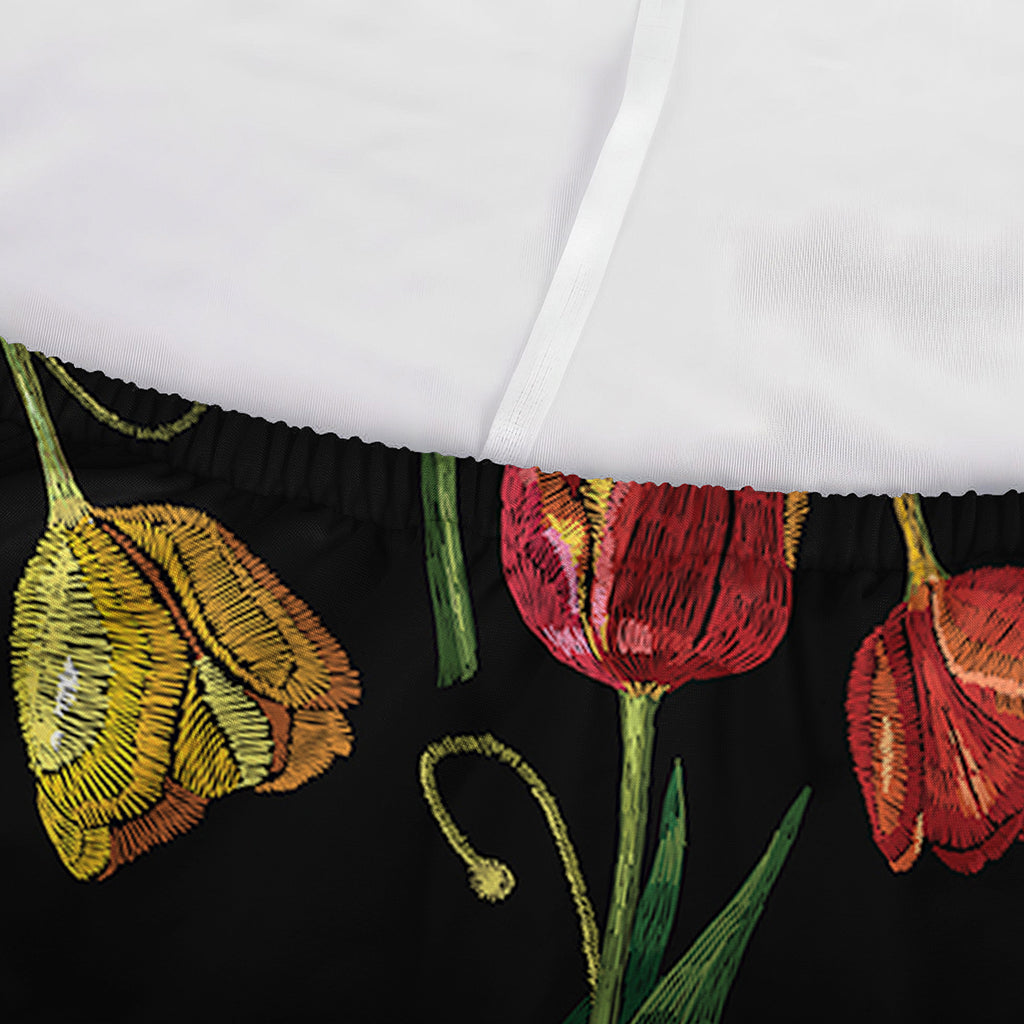 Embroidery Tulip Pattern Print Sofa Cover