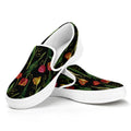 Embroidery Tulip Pattern Print White Slip On Sneakers
