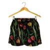 Embroidery Tulip Pattern Print Women's Shorts