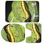 Emerald Tree Boa Snake Print 3 Piece Bath Mat Set