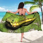 Emerald Tree Boa Snake Print Beach Sarong Wrap