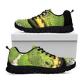 Emerald Tree Boa Snake Print Black Running Shoes